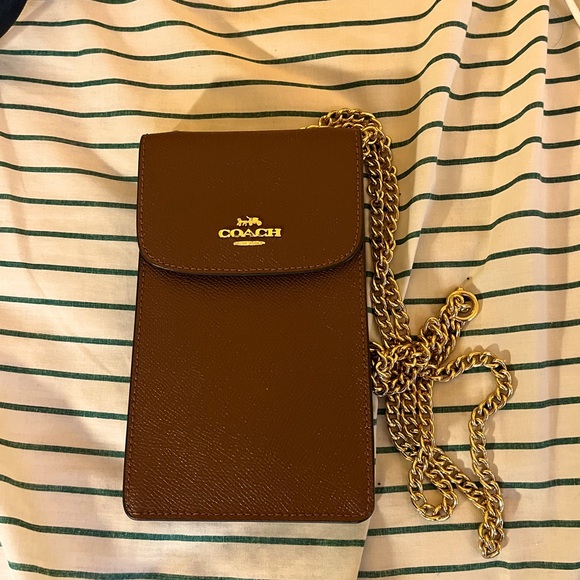 Coach Crossbody Leather Phone Bag - Picture 1 of 2